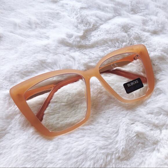 Chels Clear Pink Computer Blue Light Glasses - Picture 3 of 11